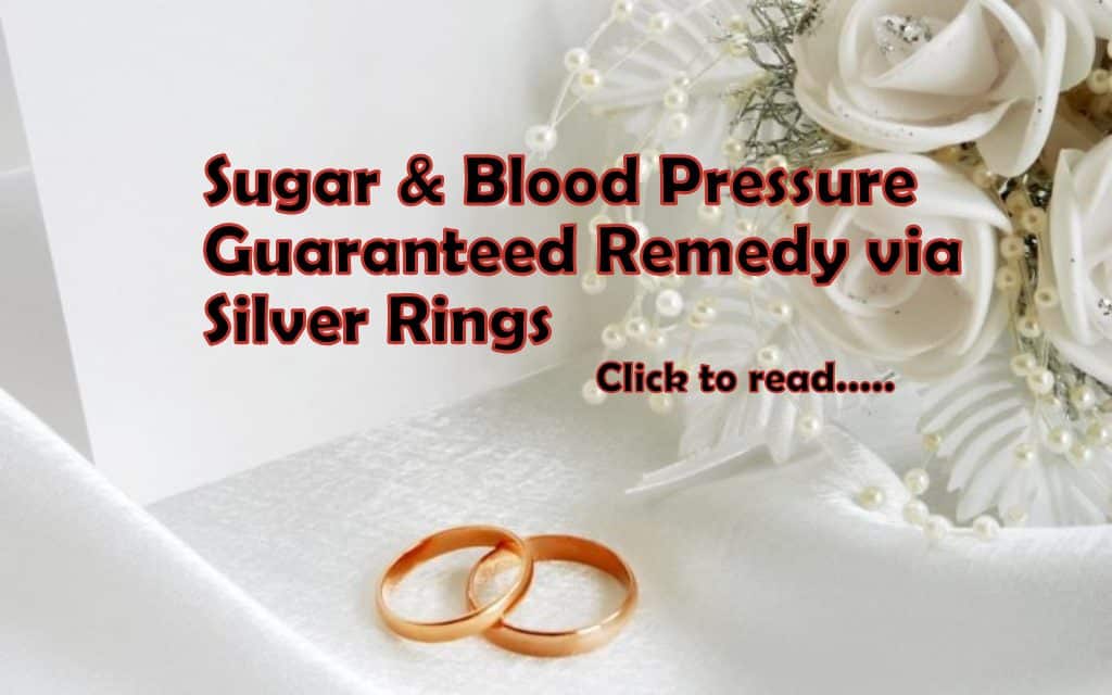 Diabetes Sugar & Blood Pressure Remedy Silver Rings