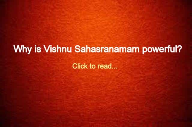 Why is Vishnu Sahasranamam powerful