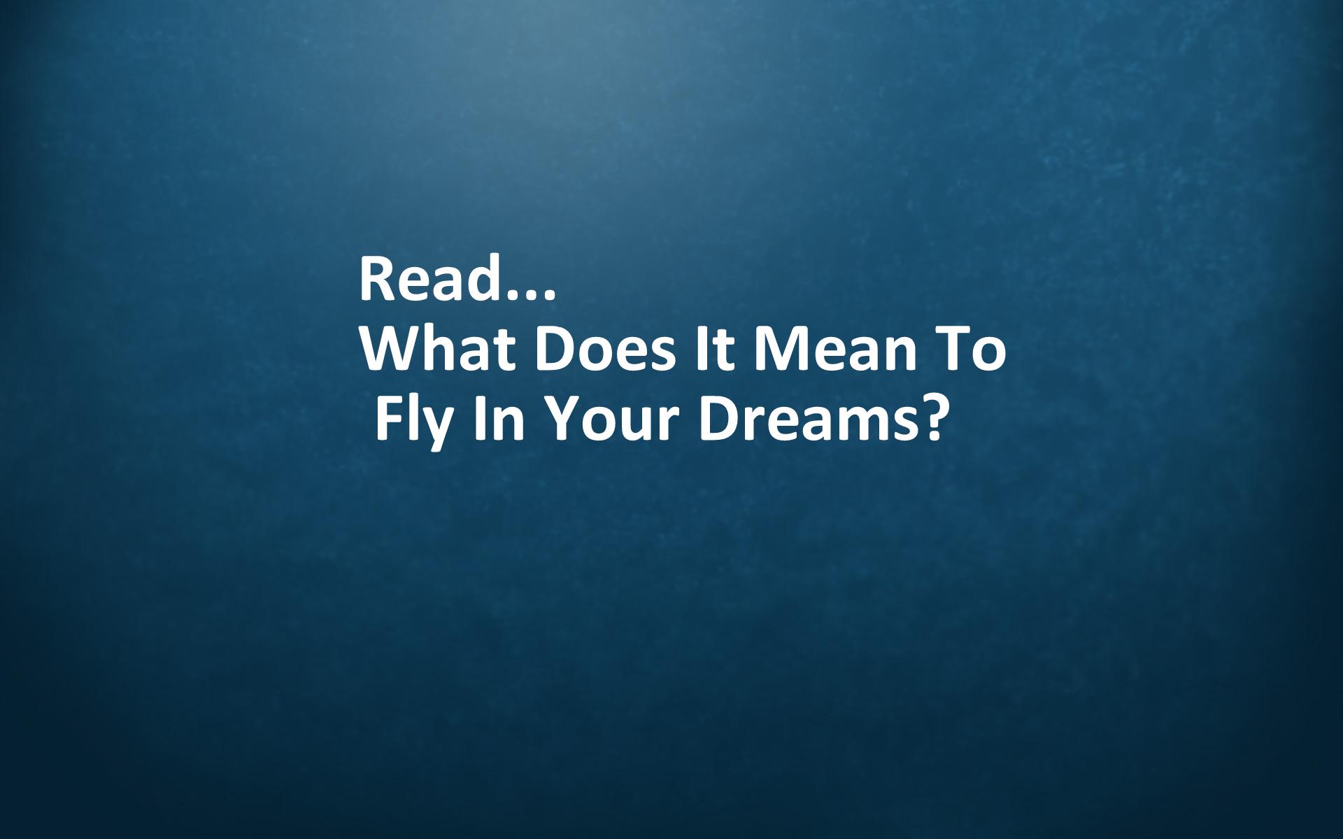 Dream about flying